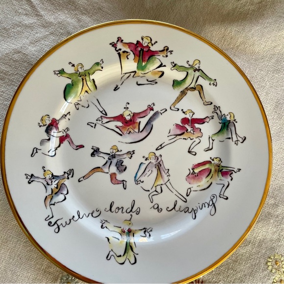 Vintage Rosanna Twelve Days of Christmas Dessert Plates. Made in Italy. - Picture 8 of 12